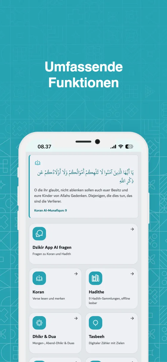 Erste Schritte in der Dzikir App