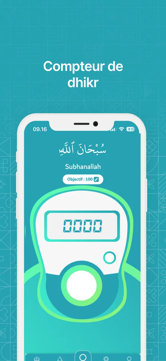 Tasbih numérique dans Dzikir App