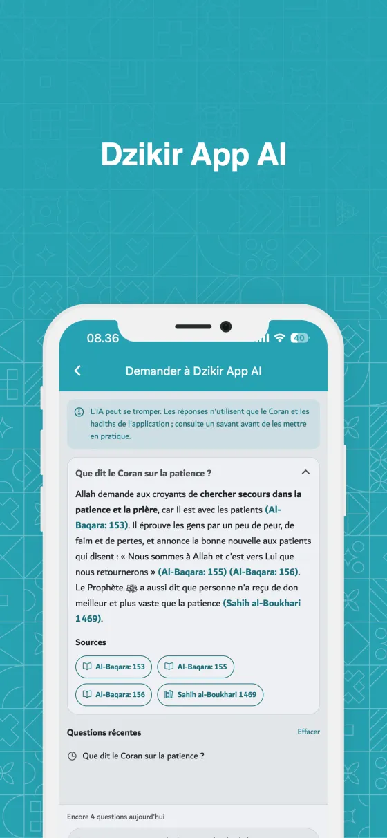 Demander à Dzikir App AI dans Dzikir App