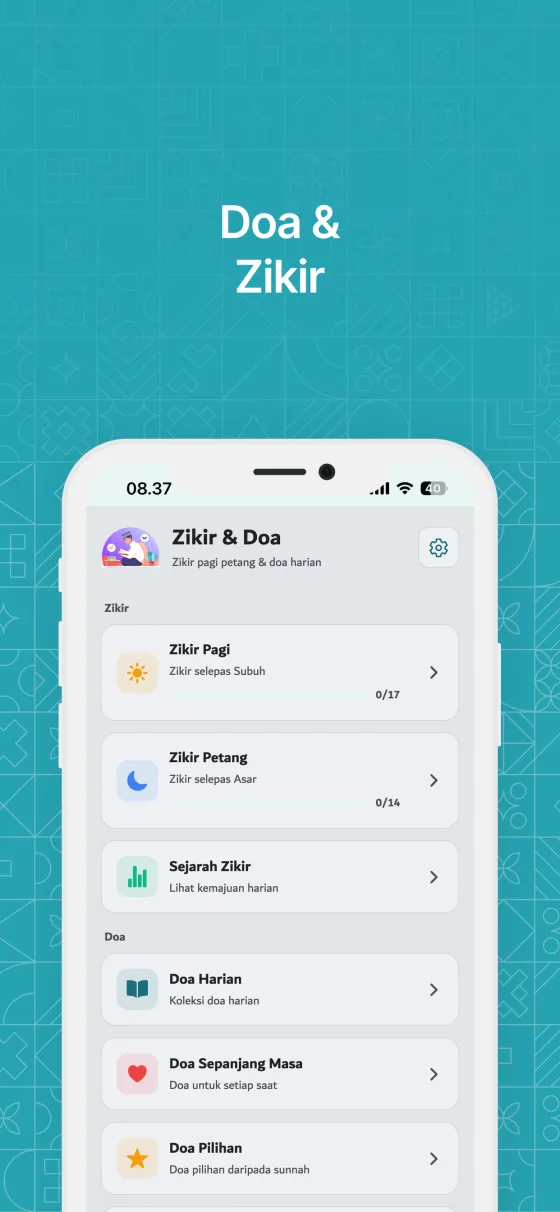 Zikir pagi dan petang dalam Dzikir App