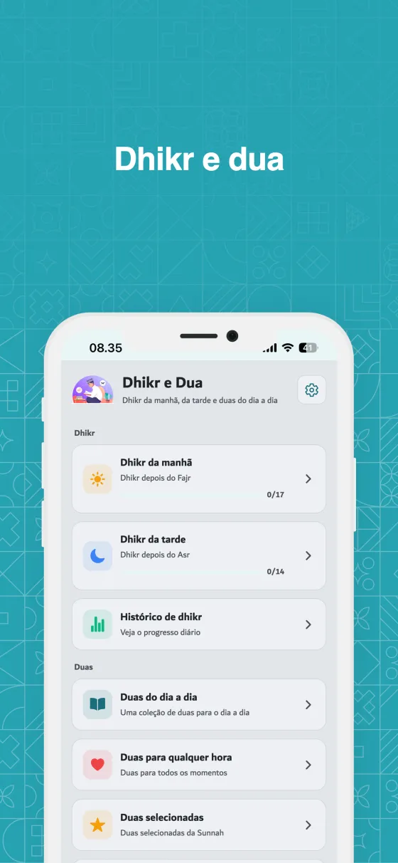 Duas e dhikr depois da oração no Dzikir App