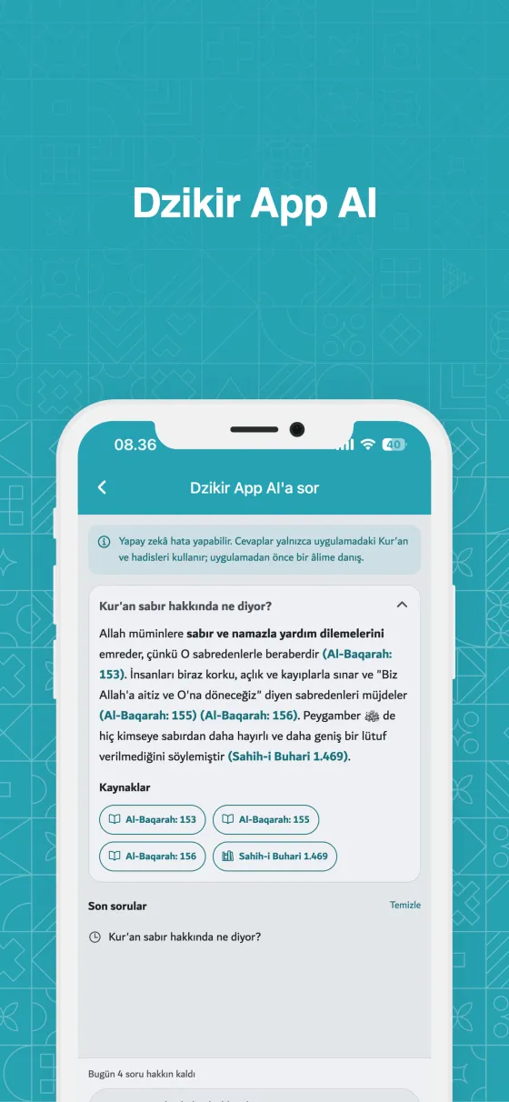 Dzikir App'te Dzikir App AI asistanı
