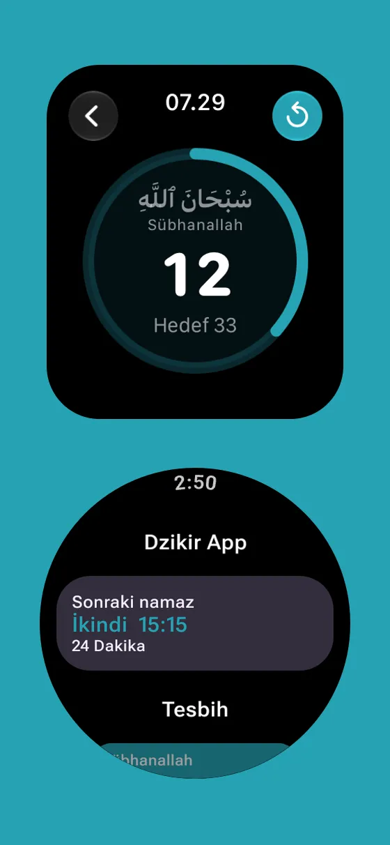 Dzikir App'te Apple Watch ve Wear OS